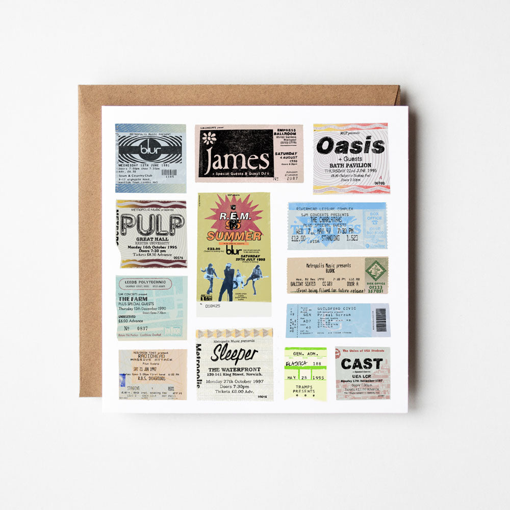 90s Gig Tickets Card