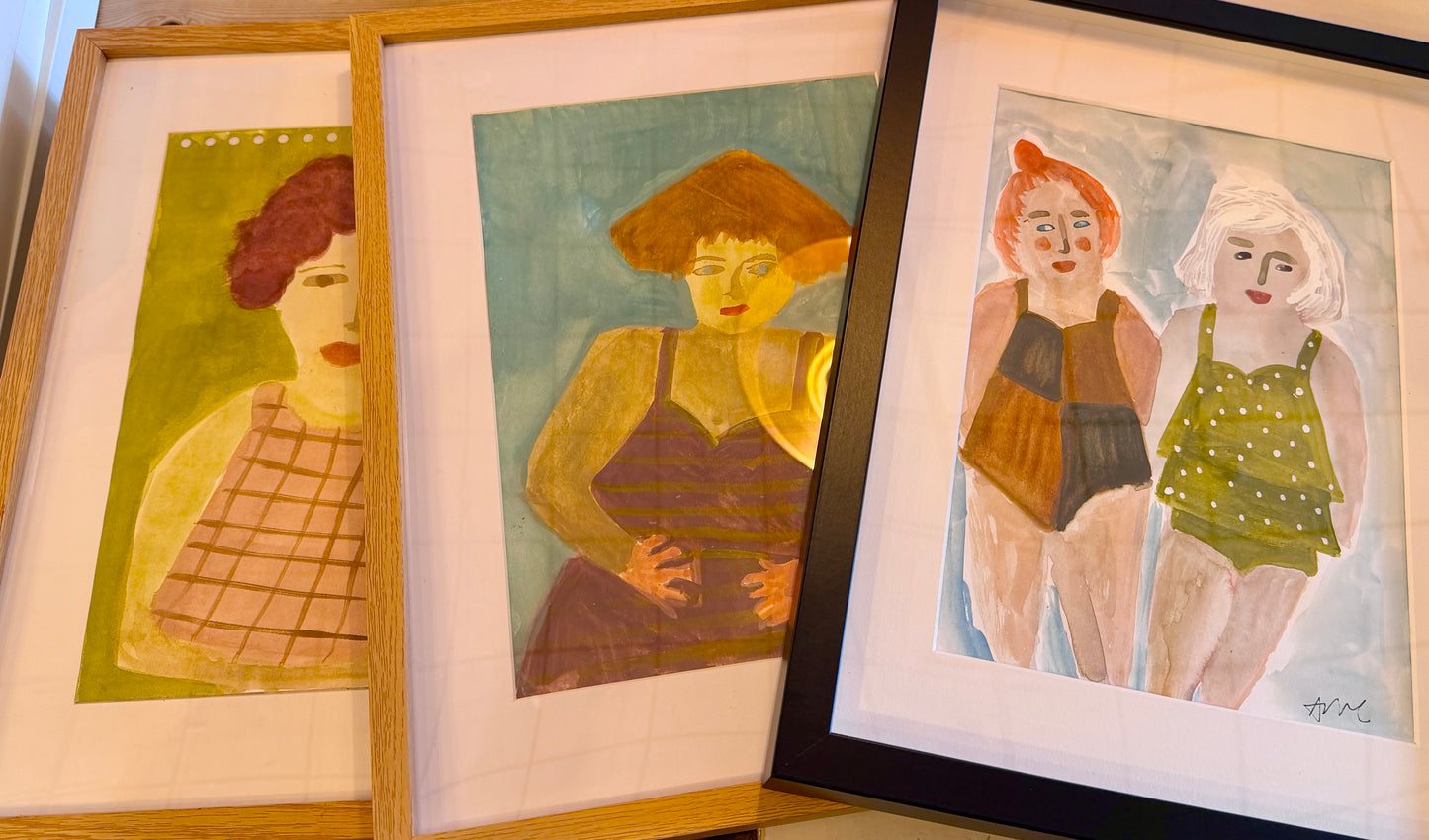 Large framed Wacky Woman original paintings - various