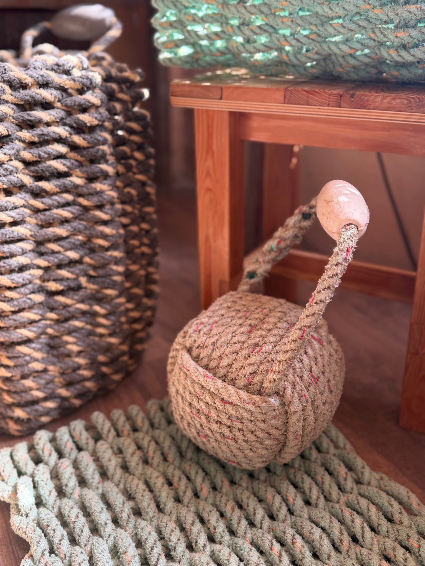 Upcycled crab pot rope Doorstop