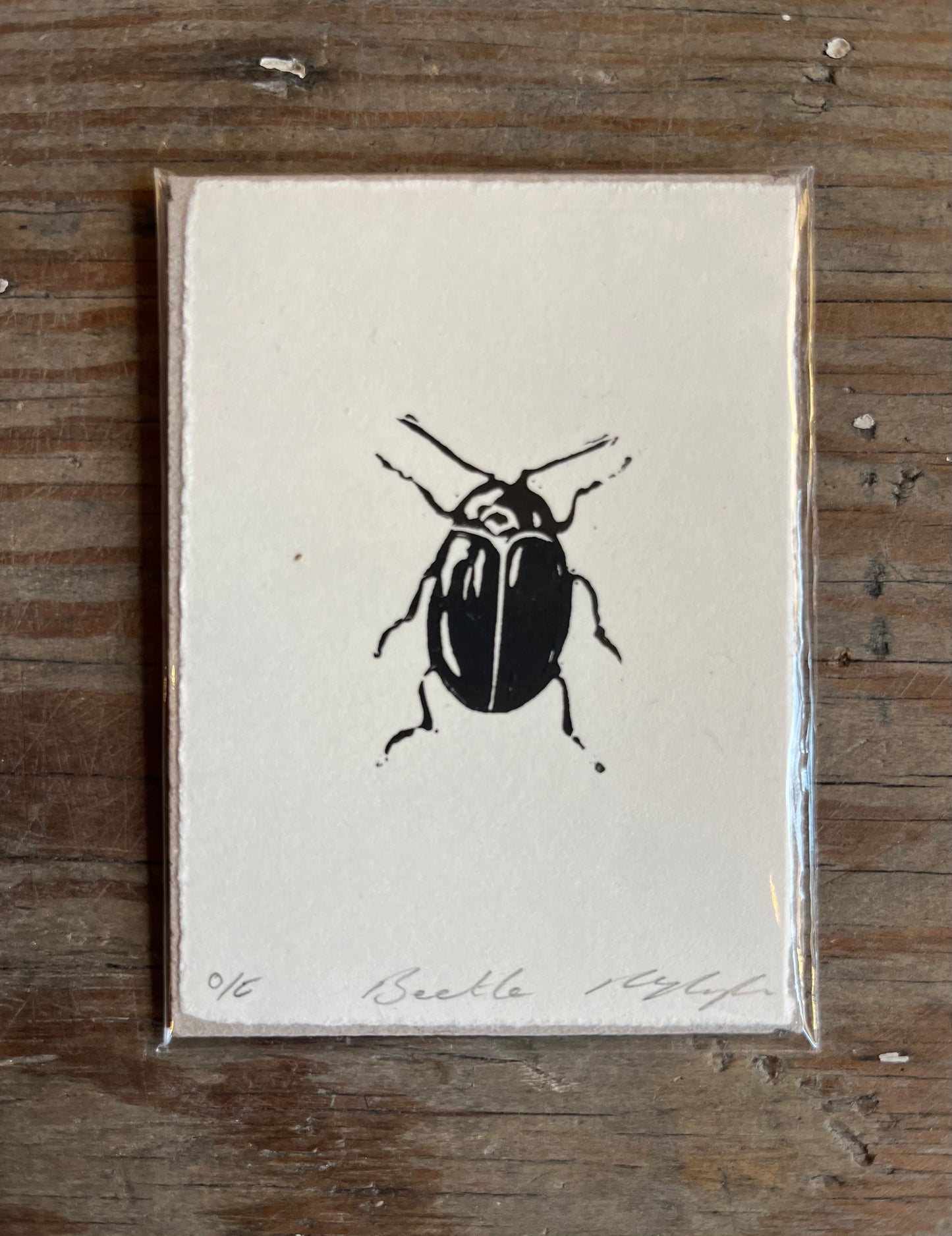 Beetle Linocut Print