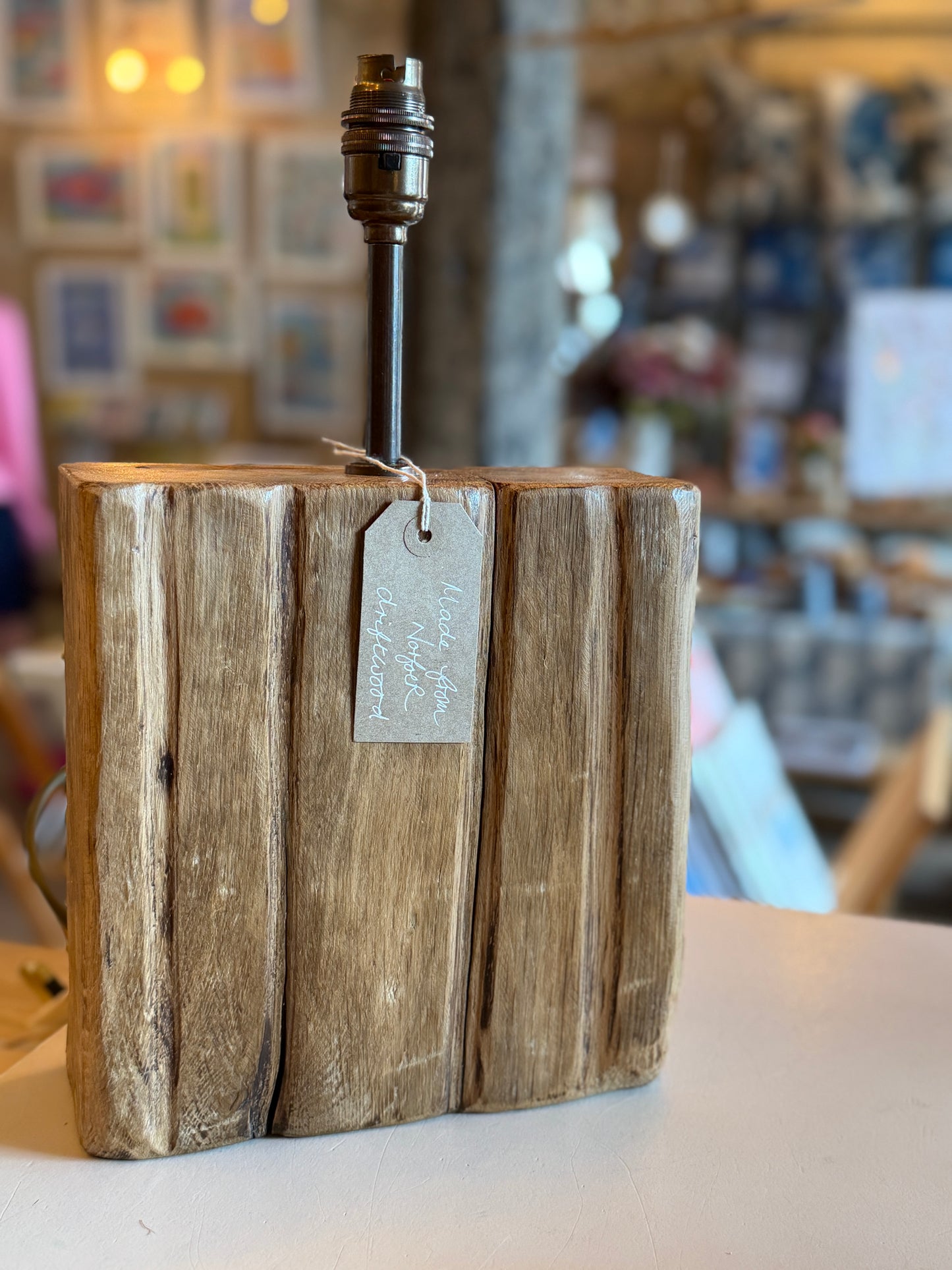 Driftwood lamp base (#57)