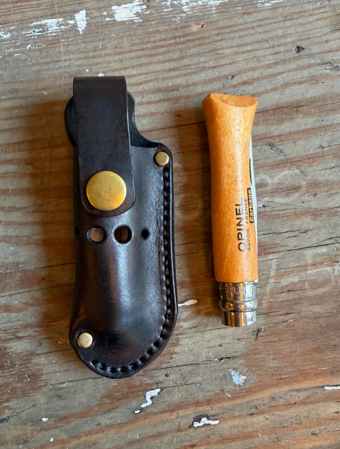 Handmade Leather penknife belt sheath with penknife