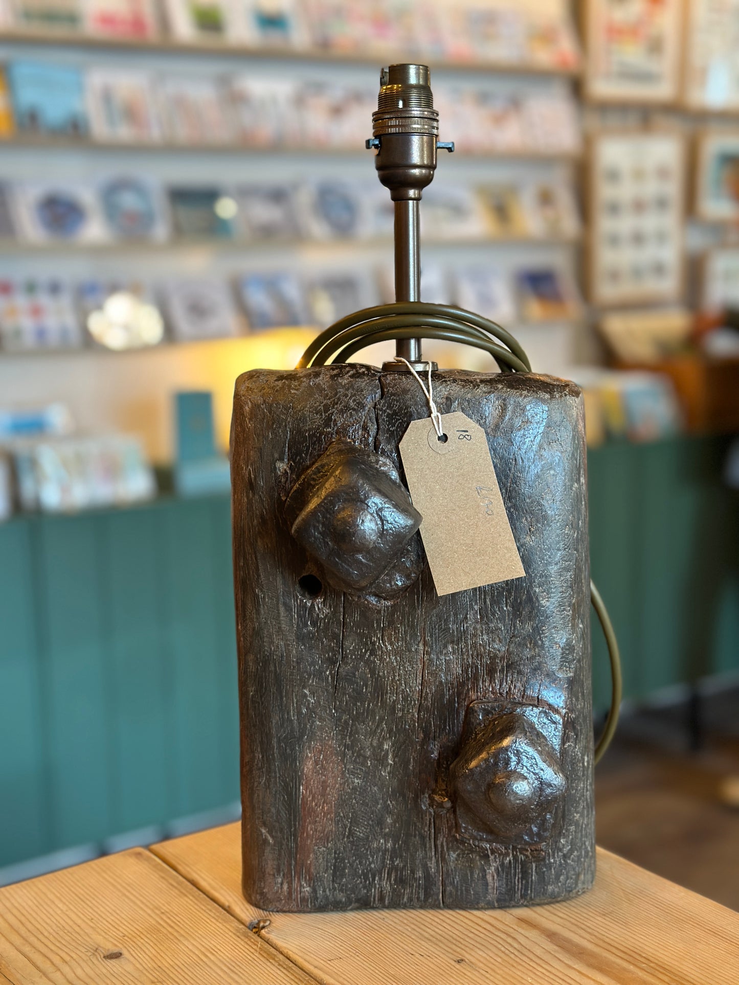 Unique Driftwood Lampbase with Steel Bolts