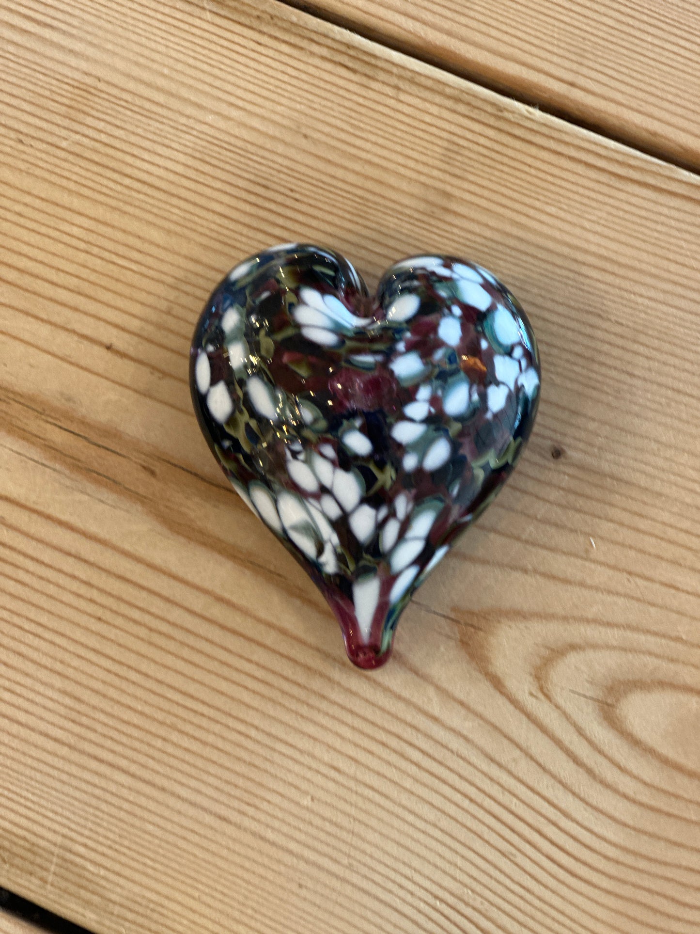 Handblown Glass Heart Paperweights