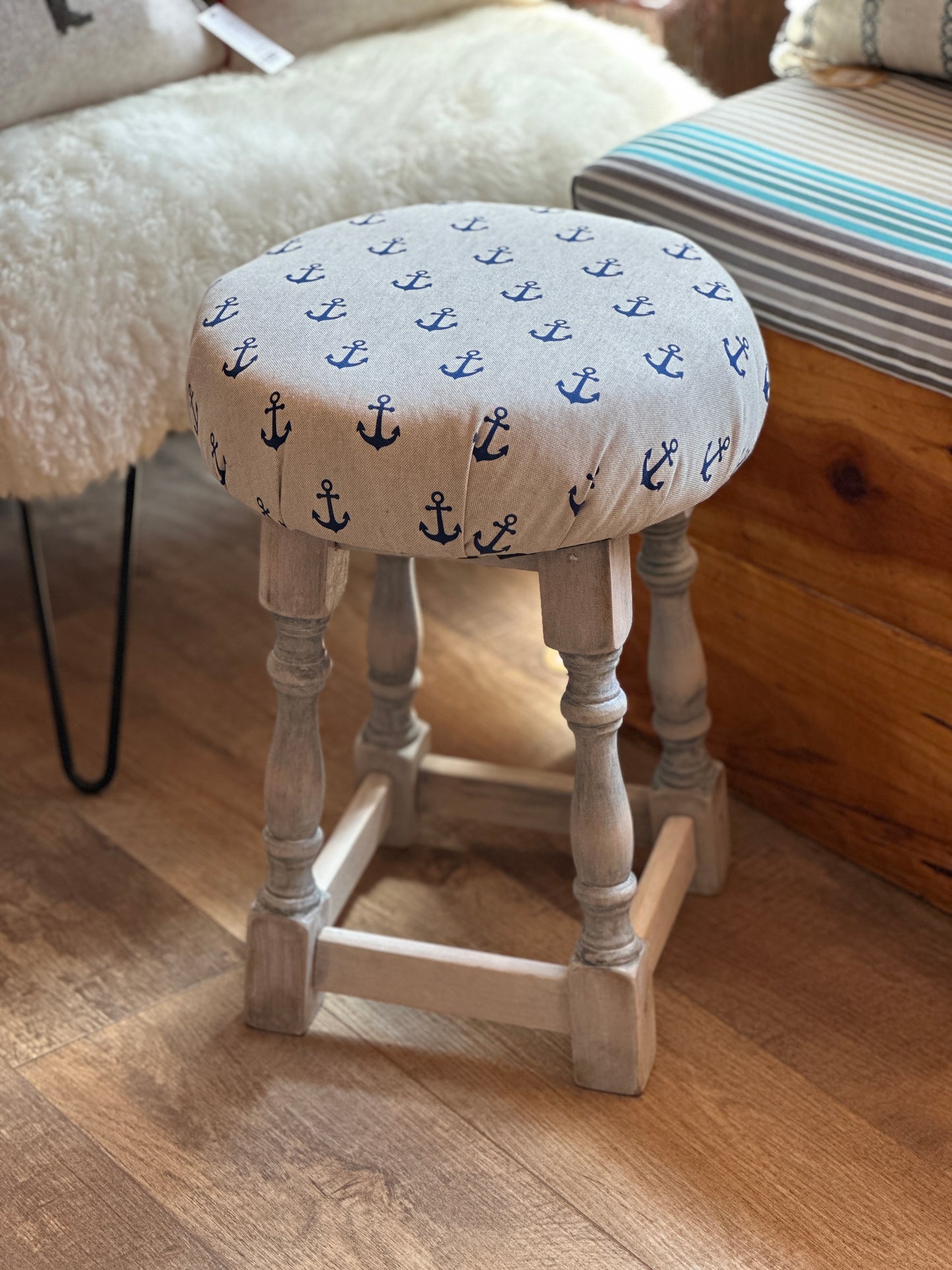 Restored oak footstool