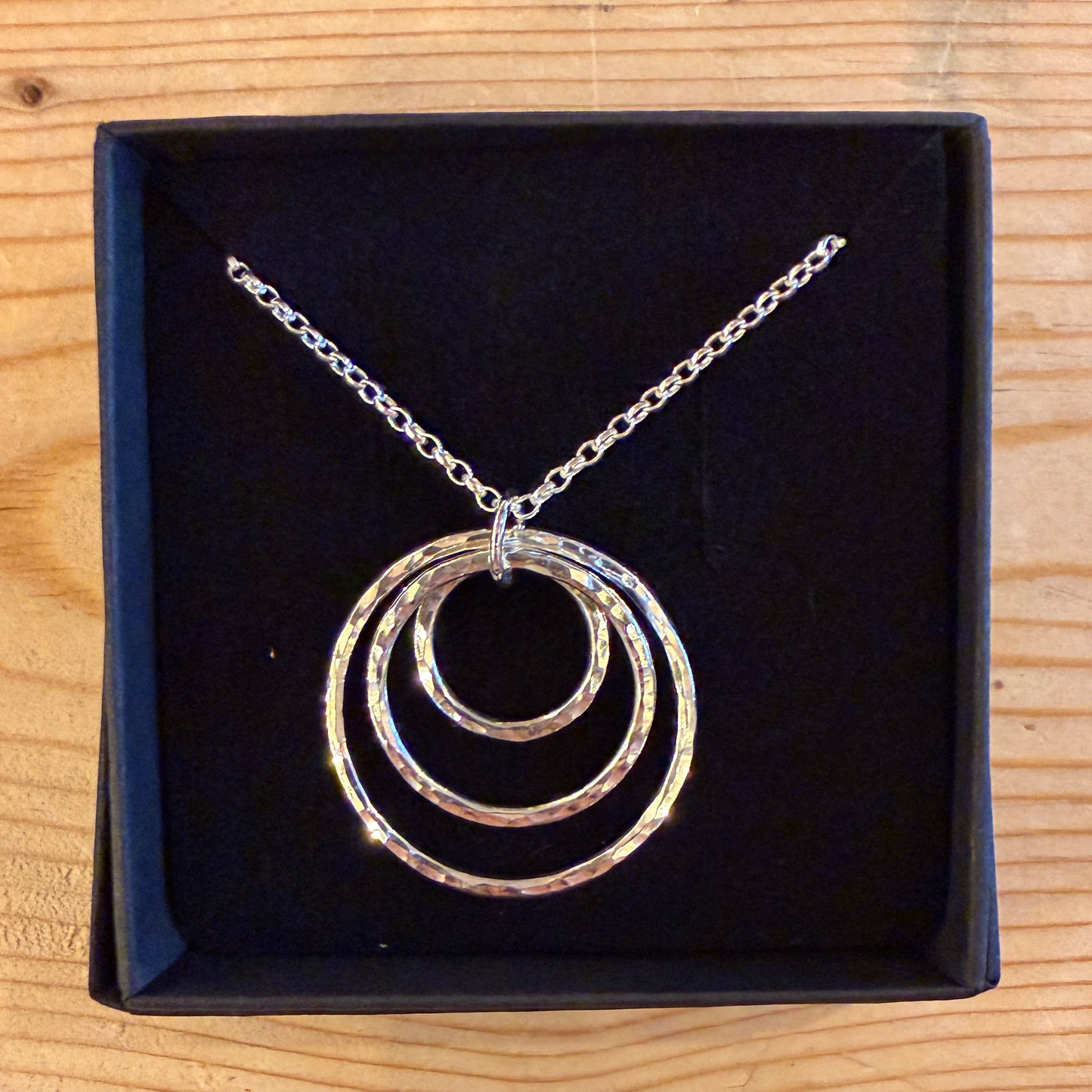 Stirling Hammered Tripple Circle Pendant
