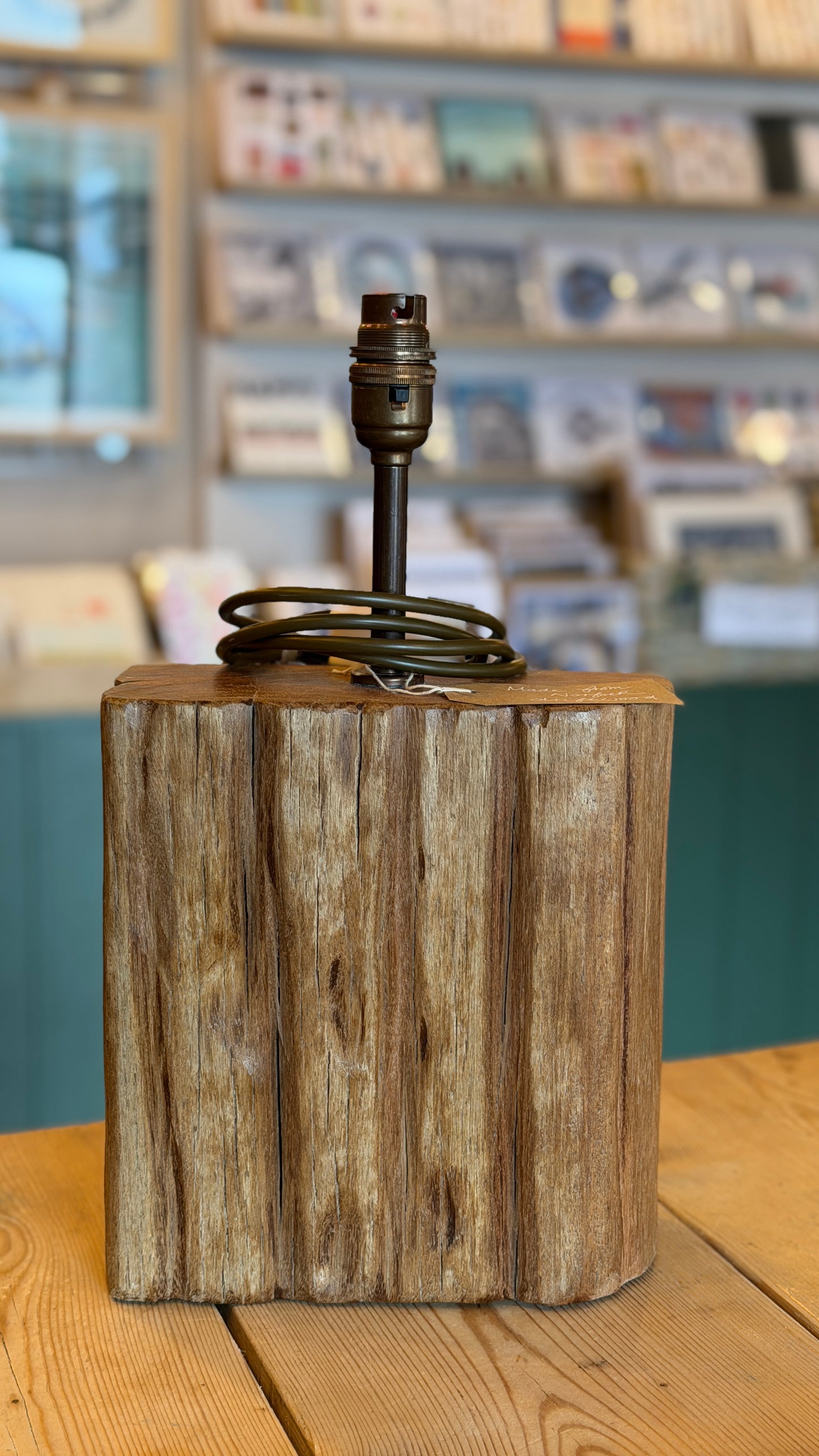 Driftwood lamp base (#58)
