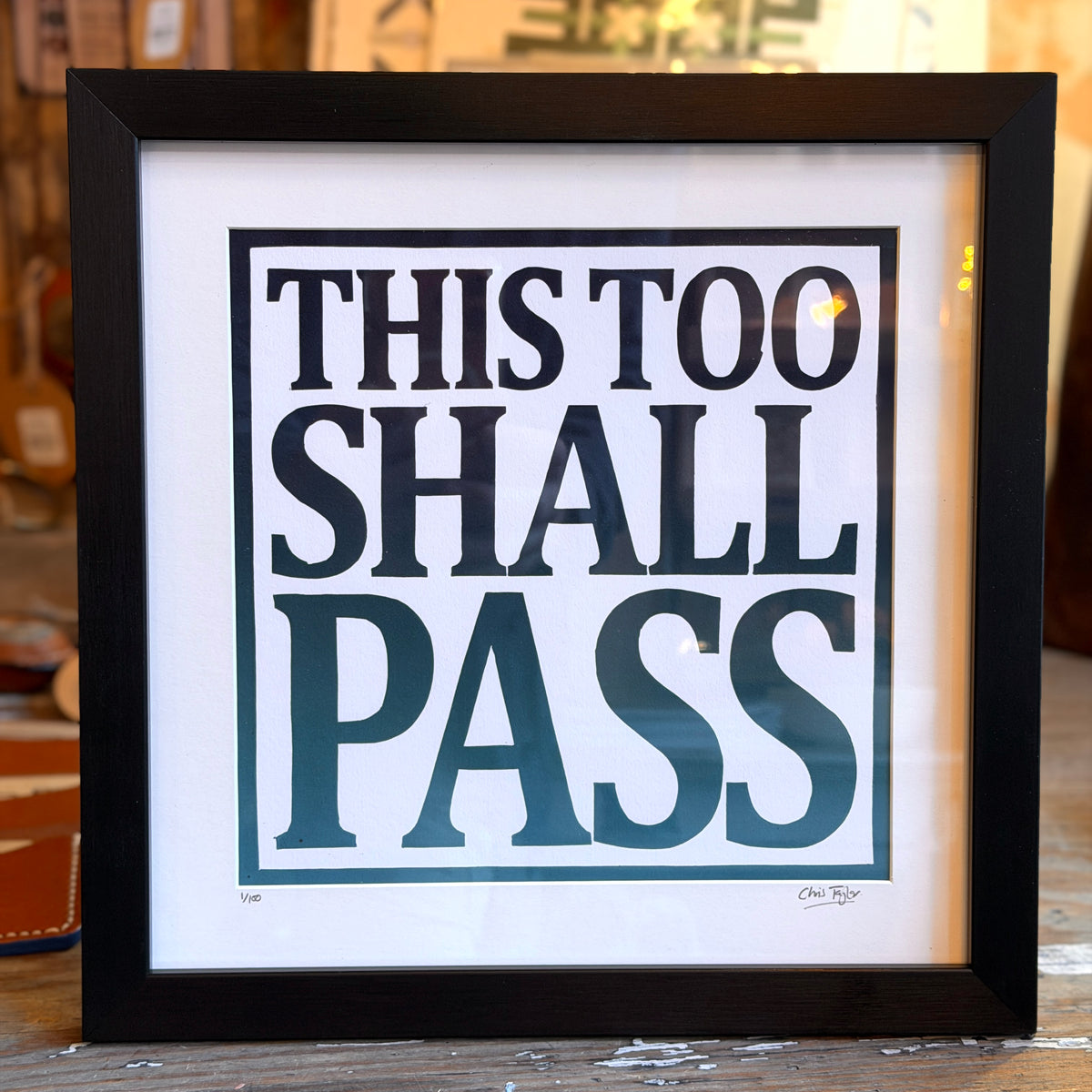 This too shall pass - original linocut print