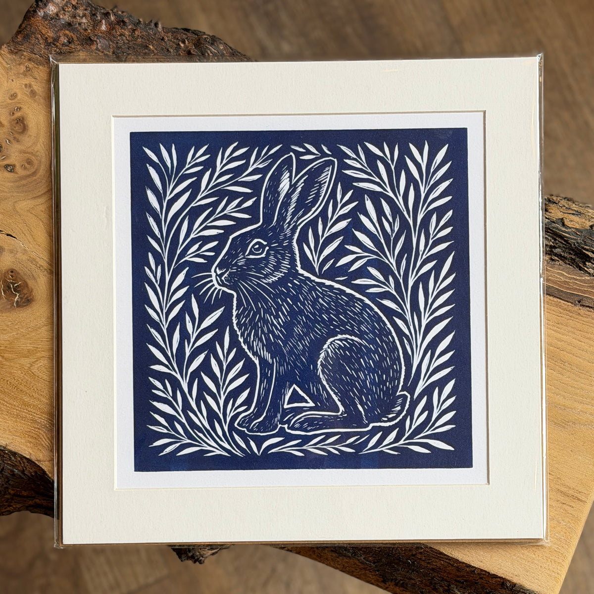 Norfolk Hare original, signed linocut print