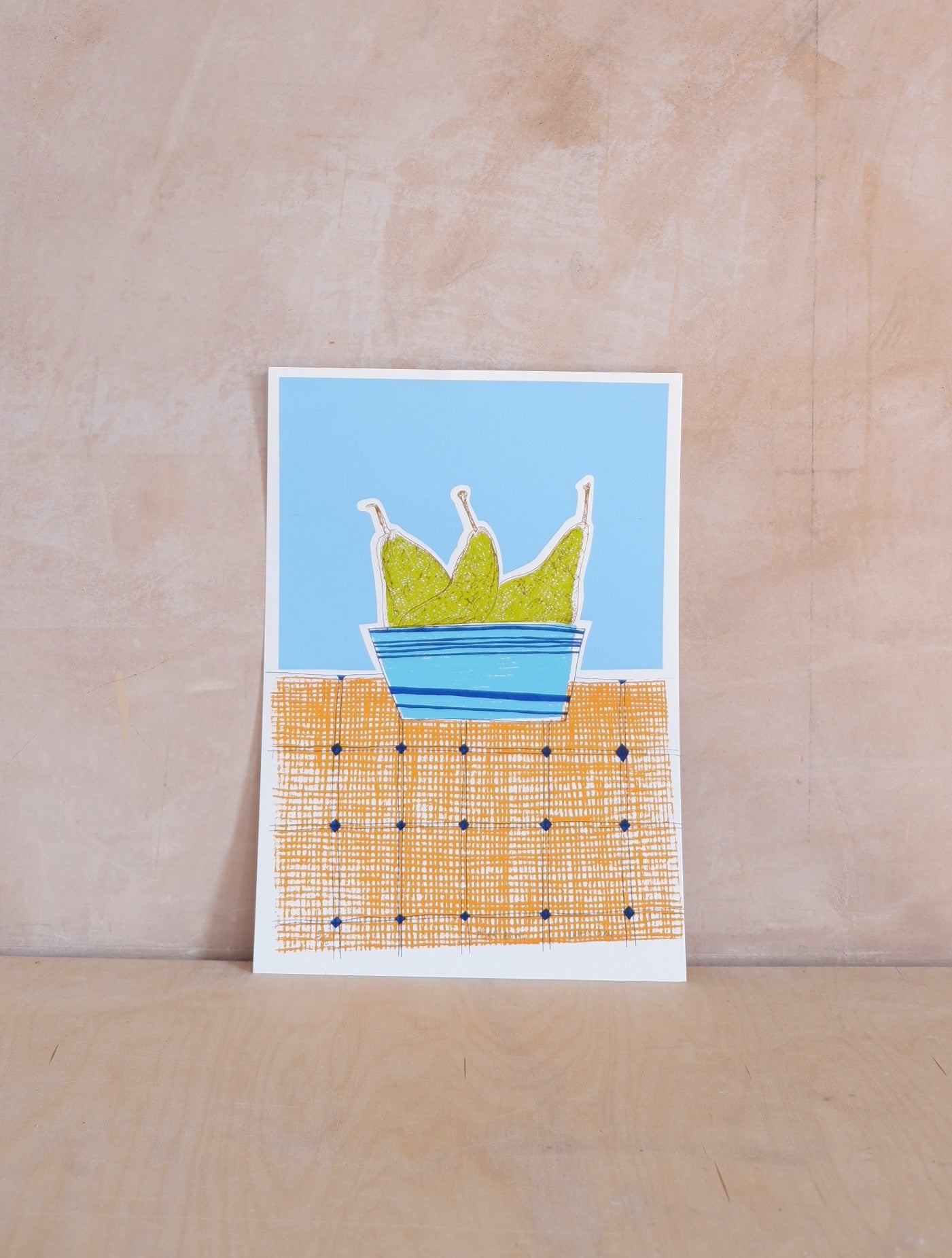 Pears in a Bowl screen print