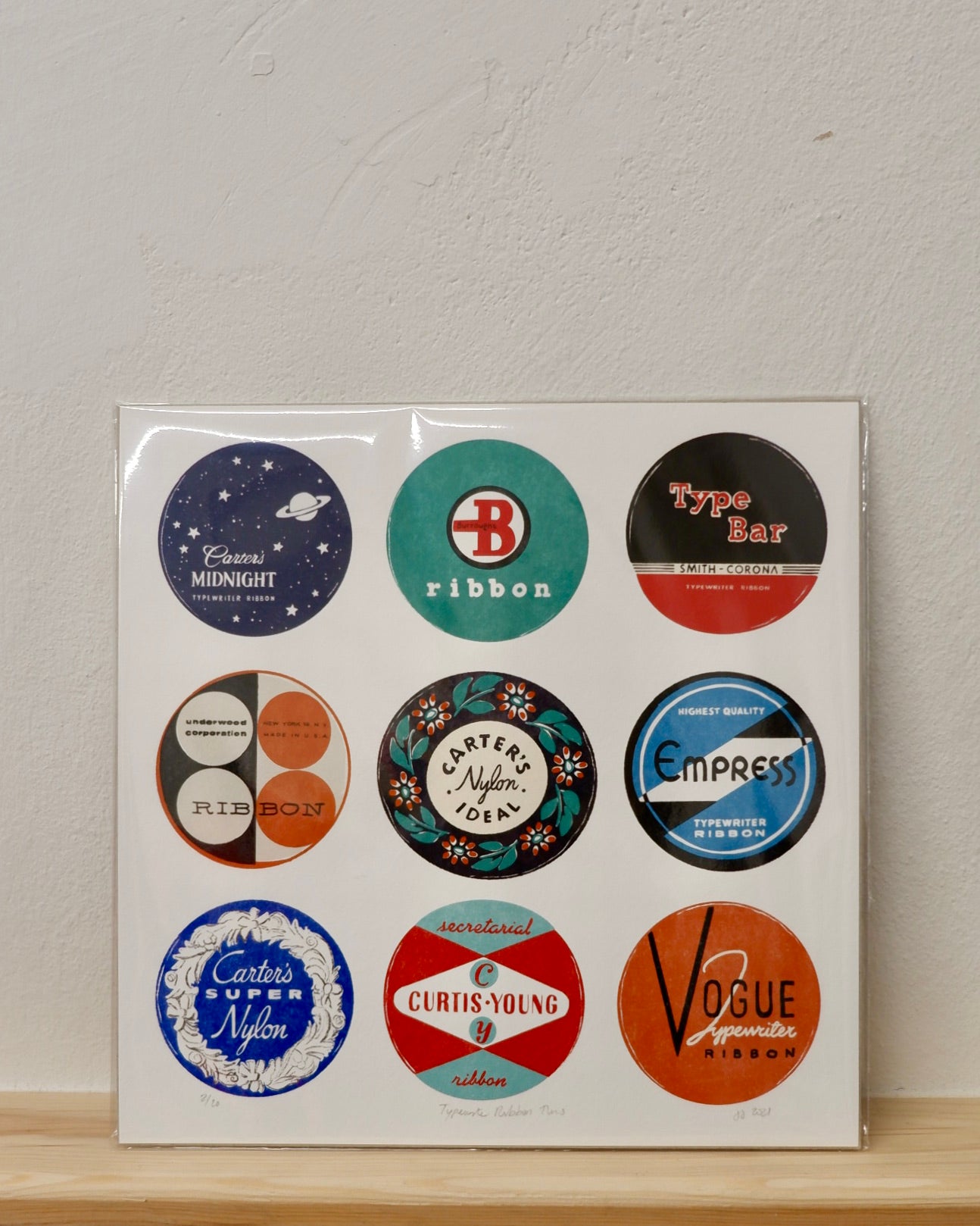 jude smith illustrations Vintage Typewriter Ribbon Tin Collection Print unframed