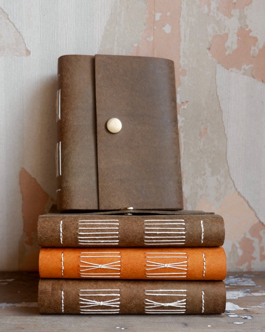 andrea girling hand bound leather journal hand made notebook stationary 
