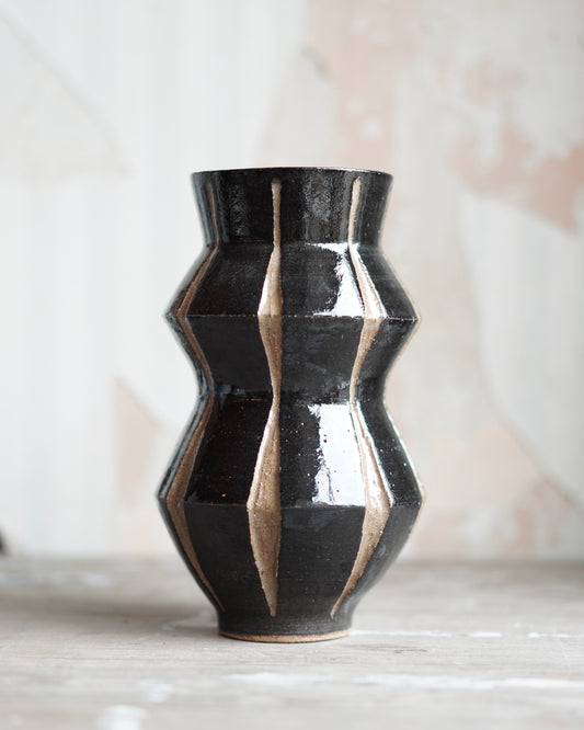 Black Tiered Vase