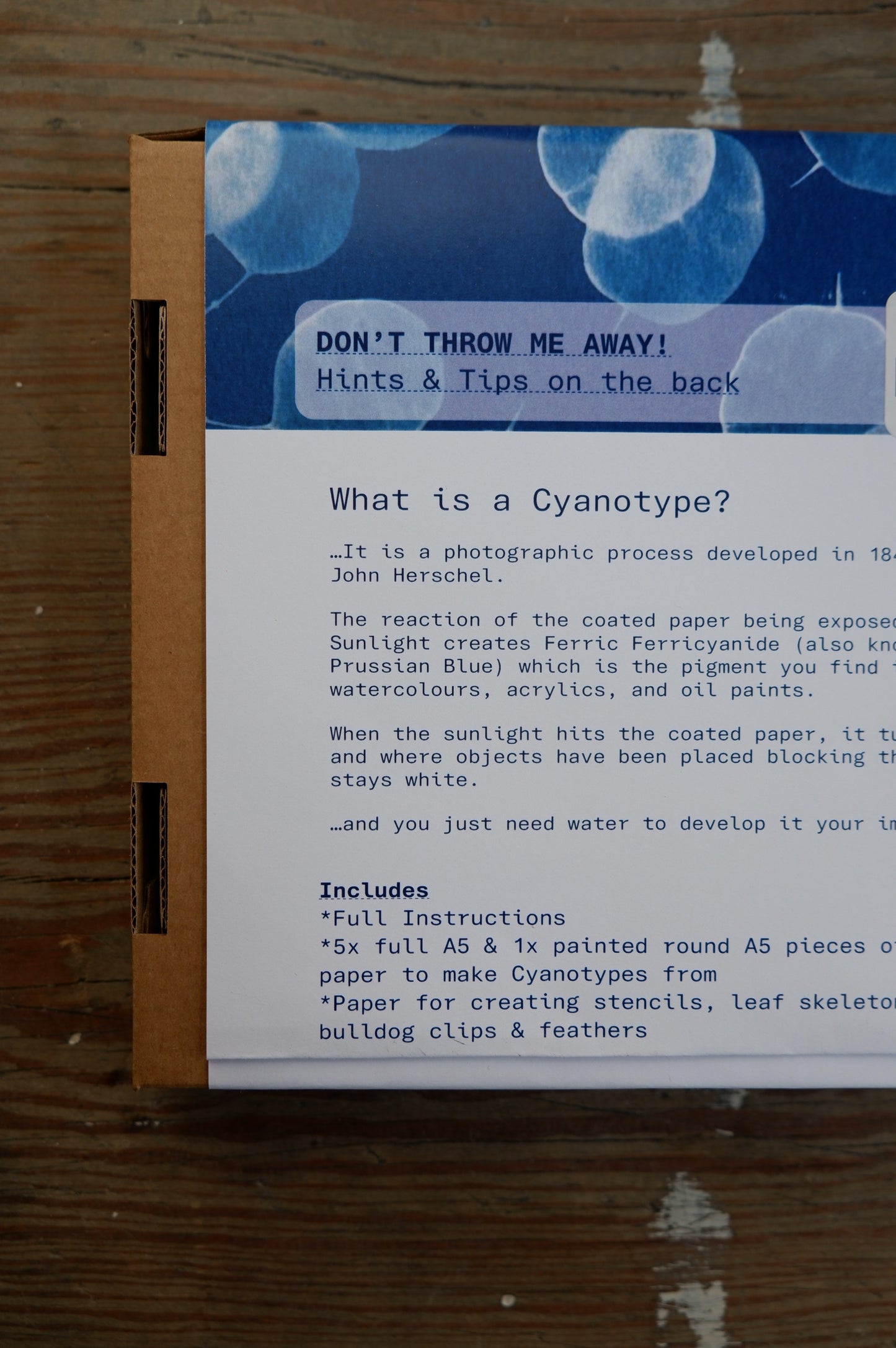 Cyanotype print Craft kit