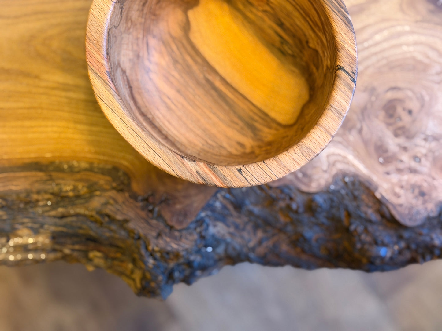 Green Turned Spalted Beech (Blue) #215