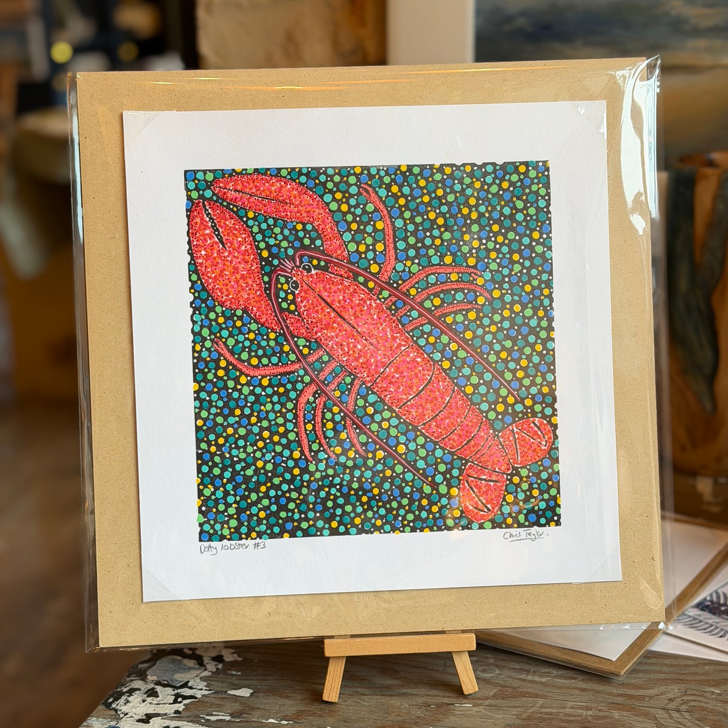 The dotty lobster - mixed media original print