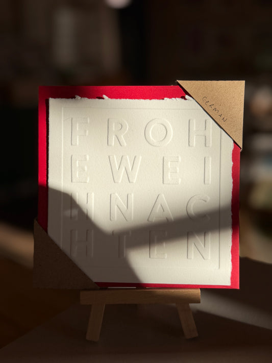 Christmas Cards Mixed Embossed Language