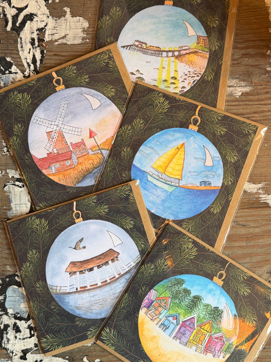 Norfolk Christmas Bauble Card