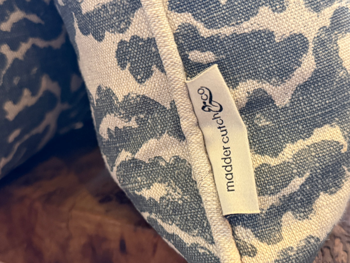 Oblong natural dye print cushion