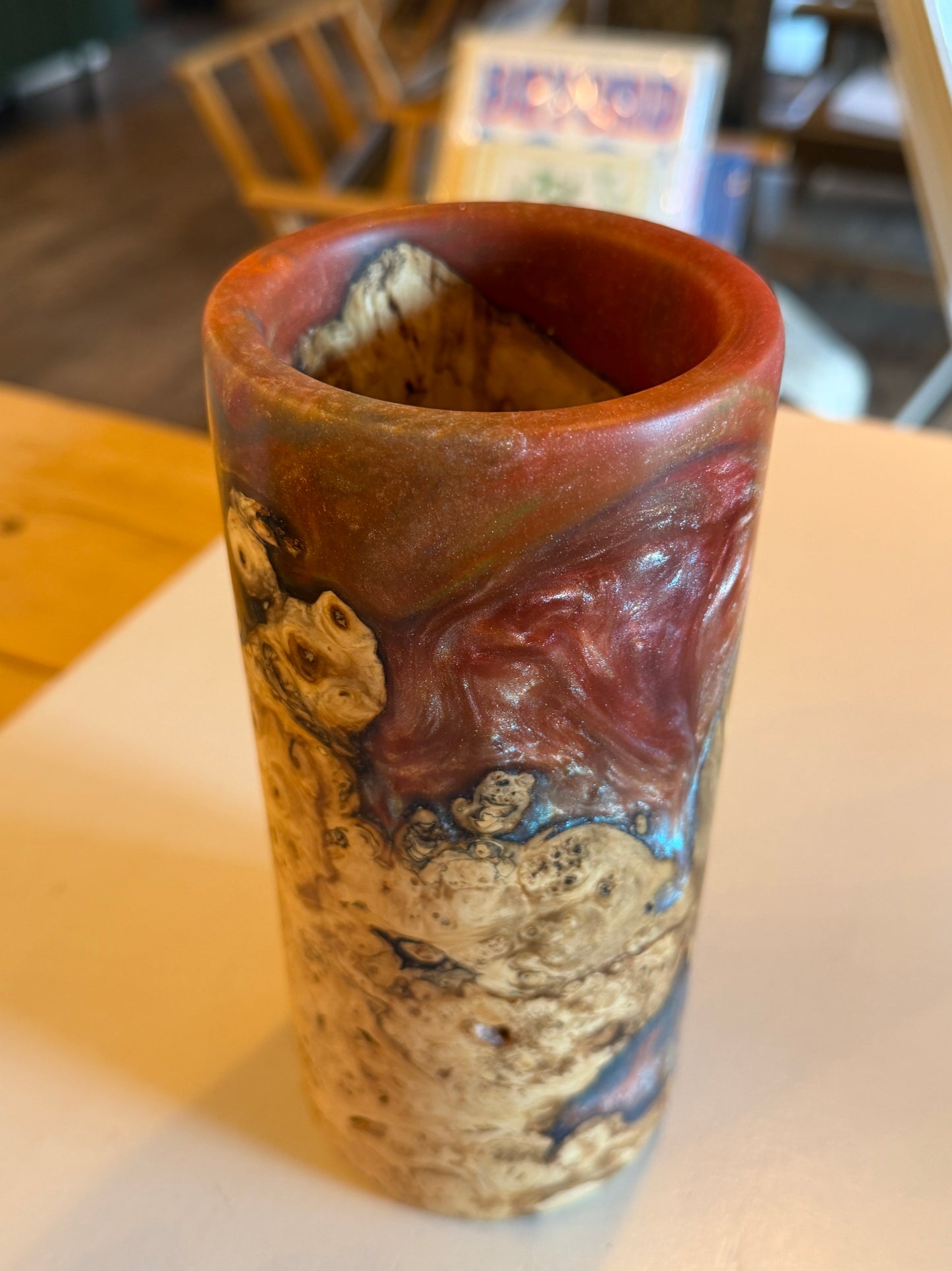 Horse Chestnut Wood & Resin Vase 1