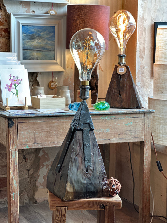 Cromer Lamps with Original Wrought Steel Topper and Detail