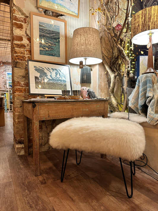 Pure Sheepskin Foot Puff