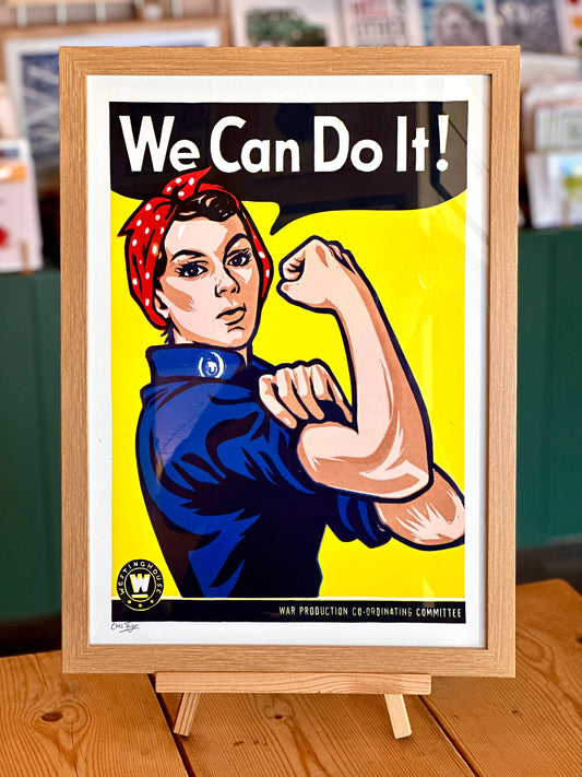 We Can Do It! A3 linocut print poster design