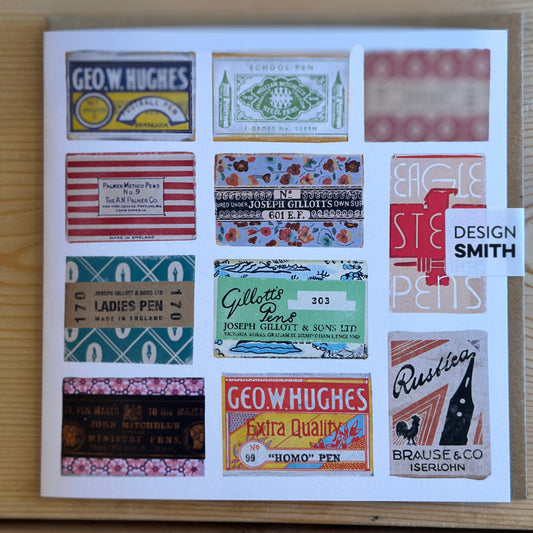 Vintage pen nibs card