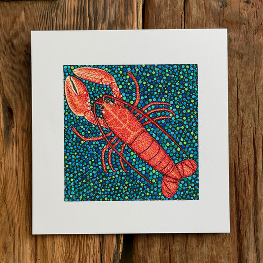 The dotty lobster - mixed media original print