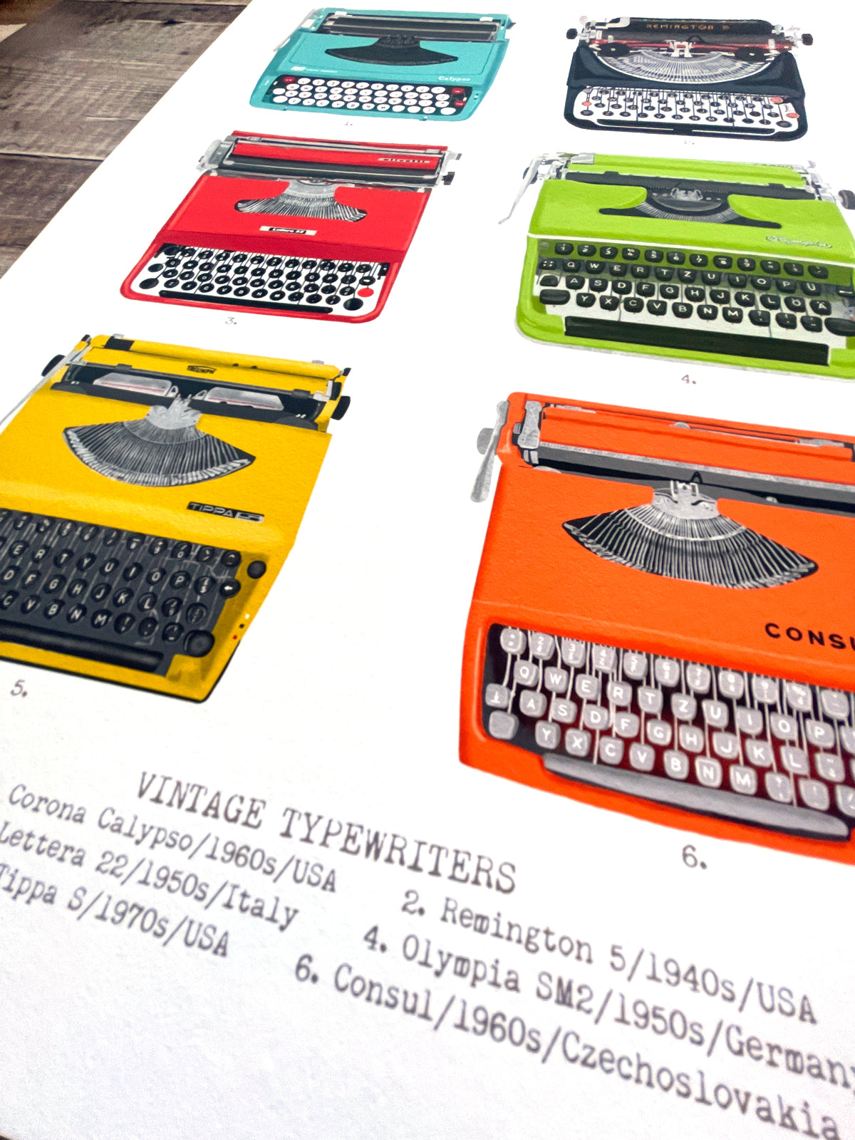 Vintage Typewriters limited edition giclee art print