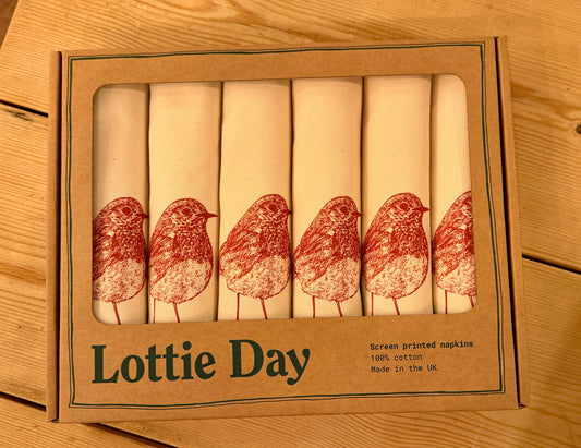 Robins -  set of 6 napkins