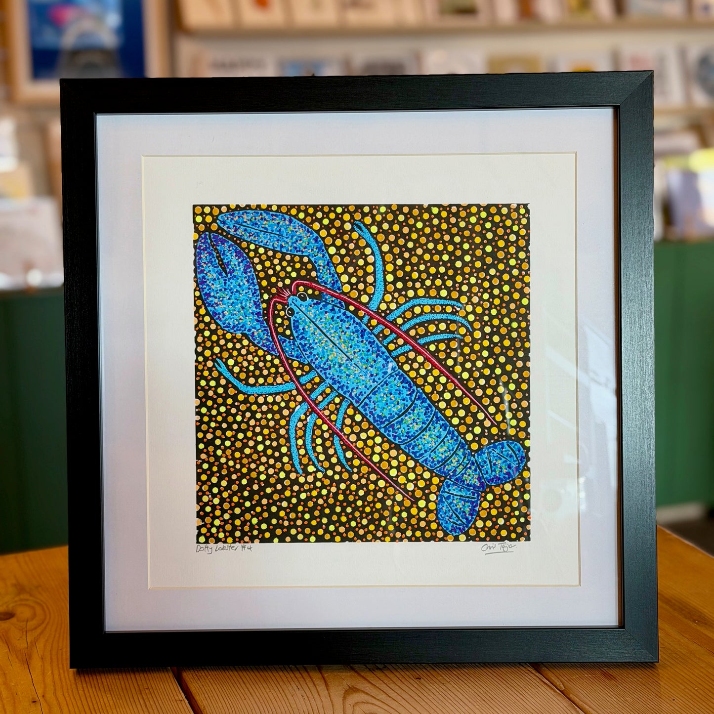 The dotty lobster - mixed media original print