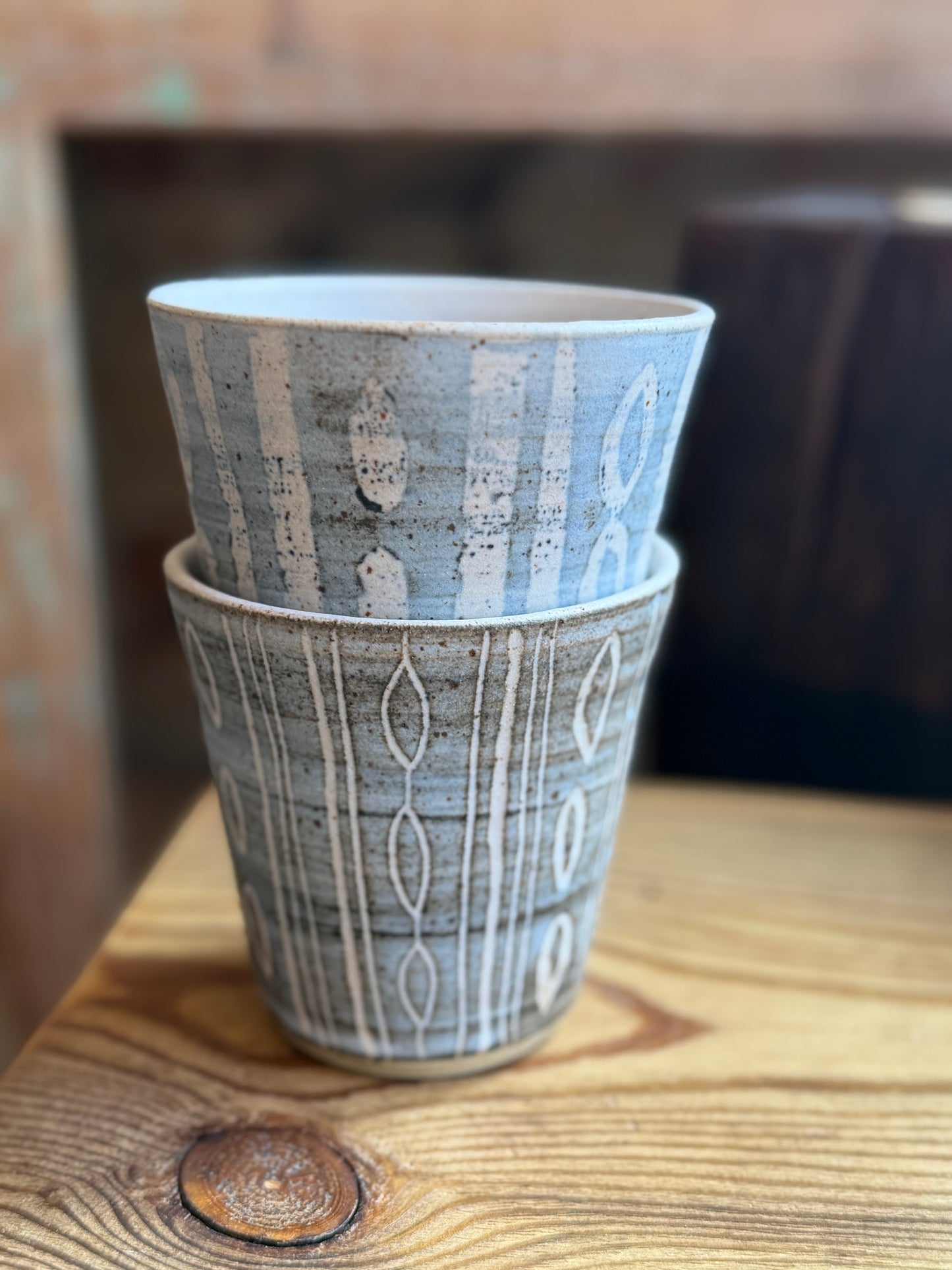 Large Toasted Stoneware Tumblers