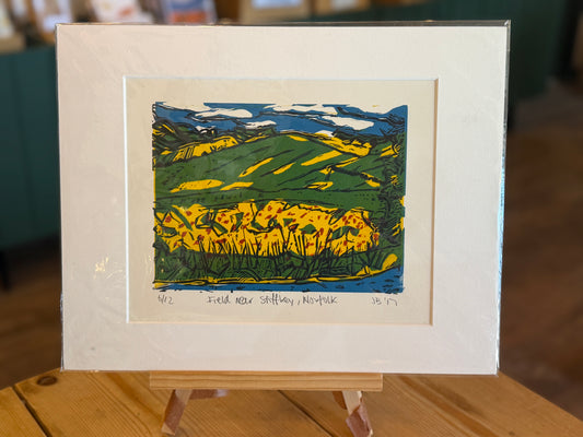 Field Near Stiffkey-Lino Cut Print