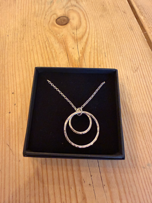 Sterling silver Double Hoop Pendant