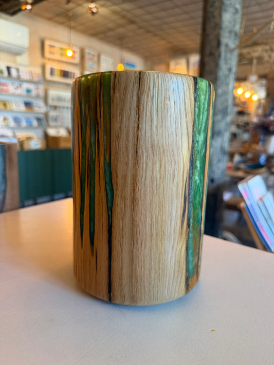 Reclaimed Oak Beam Wood & Resin Vase