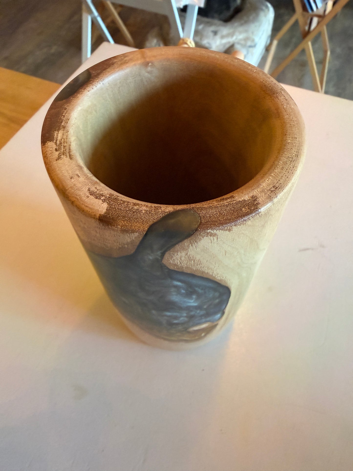 Beech Wood and Resin Vase