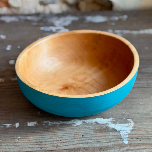 Turned Lime bowl - Green (Verdigris) - #227