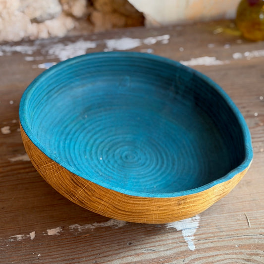 Turned Green Riven Oak Bowl - Green - #230