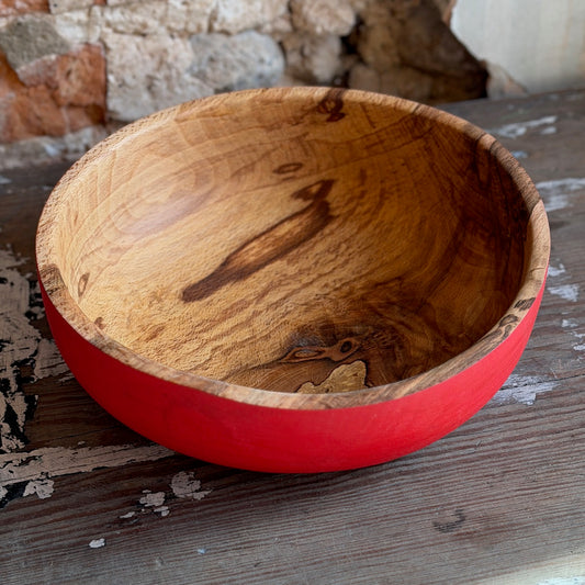 Turned Spalted Beech bowl - Red - #228
