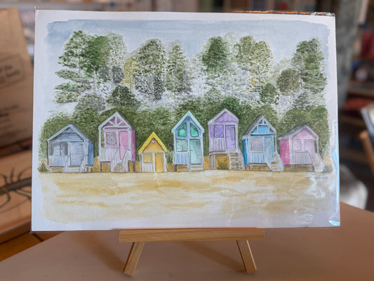 Wells Beach Huts-Original Watercolour Painting