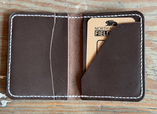 Handmade leather credit card wallet