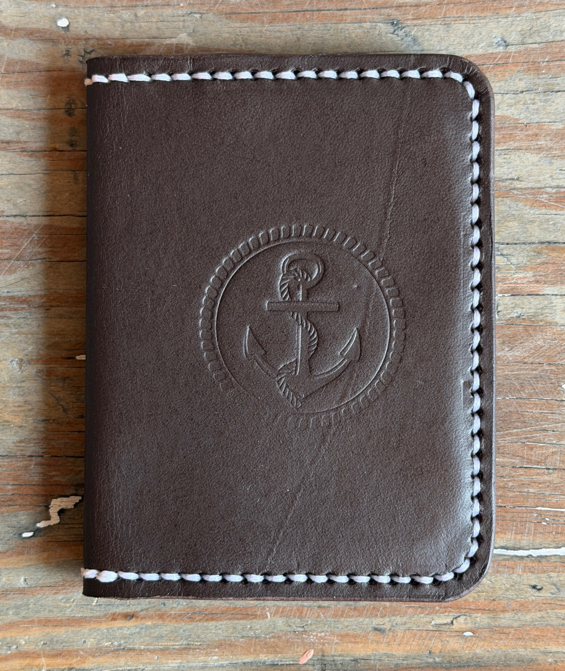 Handmade leather credit card wallet