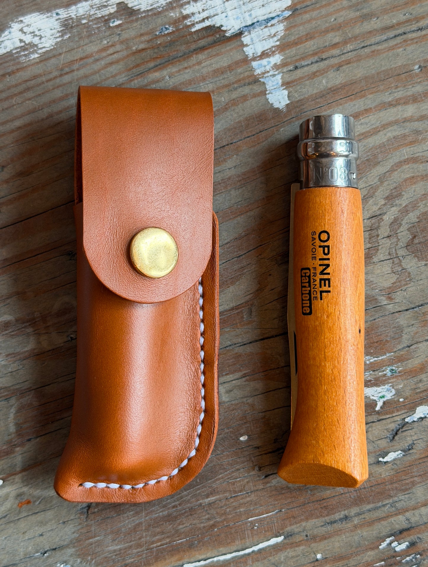 Handmade Leather penknife belt sheath with penknife