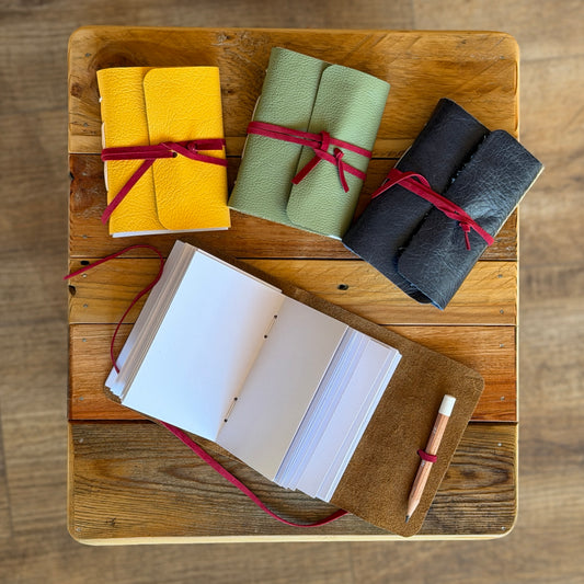 Handmade leather-bound Notebook/Sketchpads - A7/A6/A5