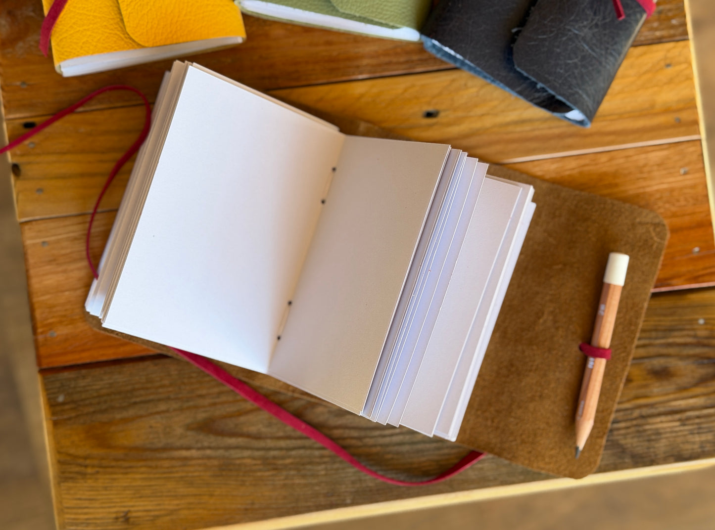 Handmade leather-bound Notebook/Sketchpads - A7/A6/A5