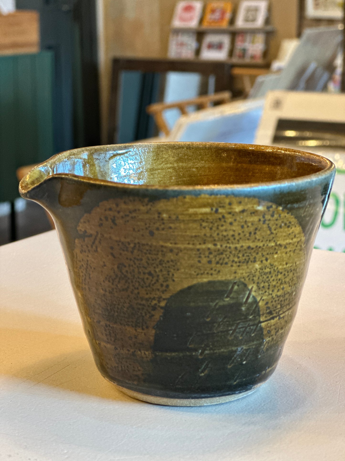 Indigo Pebble, Shiny Indigo & Honey Glazed Pouring Bowls