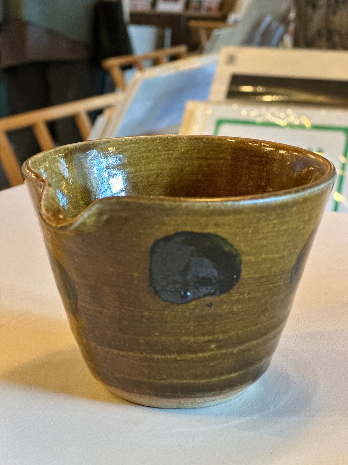 Indigo Pebble, Shiny Indigo & Honey Glazed Pouring Bowls