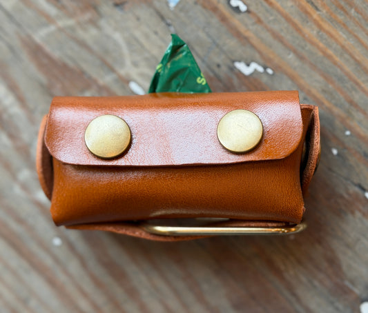 Handmade Leather Holder for dog waste bags