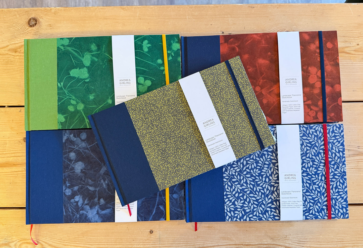 Handbound large Panorama landscape sketchbook - handmade paper